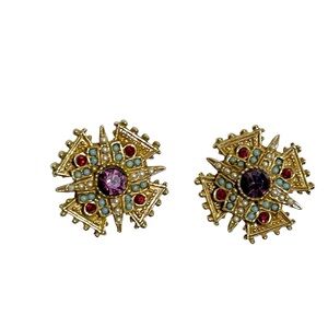 Vintage multicolored Statement Earrings